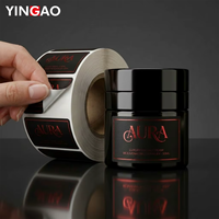 Autocollants personnalisés Yingao, dorure à chaud or rose, autocollants pour flacons cosmétiques noirs, étiquettes en papier vinyle imperméables à forte adhérence