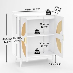 Giữa Thế Kỷ hiện đại màu trắng nhà bếp tủ cà phê Bar bảng với mây giọng tự chọn giao diện điều khiển tủ với cửa ra vào và kệ - Product Image 2