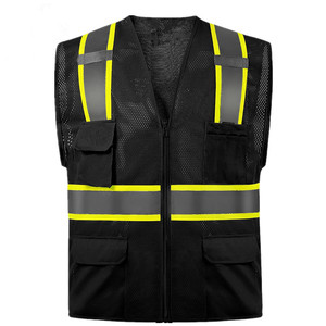 High Visibility Security Black Safety Vest