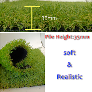 35mm cỏ xanh nhân tạo 4 giai điệu sân vườn sân cỏ tổng hợp PP + PE Vật liệu mật độ cao hấp thụ sốc cảnh quan bãi cỏ - Product Image 3