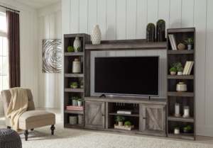 2023 New Gray - 4-Piece Entertainment Center With <strong>LG</strong> <strong>TV</strong> <strong>Stand</strong> - Product Image 2