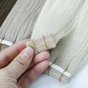 Salon Tape In Hair Extensions Full Cuticle Virgin Remy Human Hair Invisible Tape In Human Hair Extension