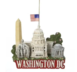 Ornamenti natalizi Washington DC Tour personalizzato della città in resina