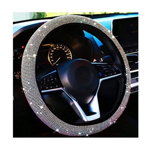 Housse de volant 14,5-15 pouces avec strass et cristaux scintillants, respirante et antidérapante, accessoires automobiles - Product Image 1