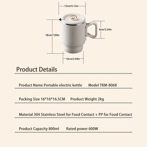 Foldable Portable Travel <b>Water</b> Bottle Electric 304 Stainless Steel <b>Kettle</b> 2026 Trending Power Adjustment for Household Dormitory - Product Image 2