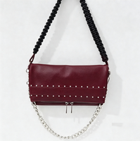 Sac à main de mode pour femmes de haute qualité avec décoration de perles, sangle en chaîne avec nœud, sacs à main pliants pour femmes, sacs à main avec logo personnalisé, sac à bandoulière pour femmes