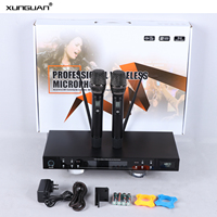 Microphone sans fil portable IR UHF TK-800U 2 canaux, portée 150-180 mètres, avec écran LCD et boîtier métallique, antenne séparée