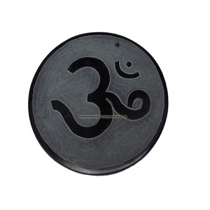Wholesale Om Symbol Soapstone Black Gray <b>Incense</b> <b>Stick</b> Ash Catcher Circular <b>Incense</b> <b>Holder</b> Stand for Home Wood Shape Tea Scent - Product Image 1