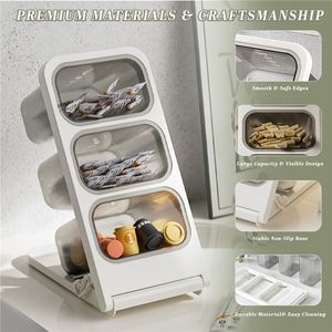 Boîte de rangement de bureau en plastique, idéale pour la rentrée scolaire, organiseur de stylos incliné à trois niveaux, simplicité moderne, pour papeterie et cosmétiques - Product Image 6