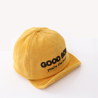 Gorra de béisbol desestructurada con logotipo personalizado bordado plegable de ala suave de algodón de pana para niños pequeños y bebés