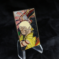 Épinglette en métal plaqué or personnalisée, émail dur transparent à motif perlé tourbillonnant, pour la personnalisation en gros sur le thème de l'anime