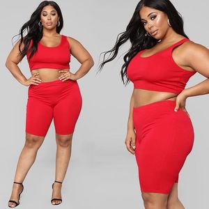 Vêtements grande <span class=keywords><strong>taille</strong></span> pour femmes, du L au 4XL, vêtements pour femmes grandes tailles, débardeur sexy, short gainant, ensemble 2 pièces - Product Image 2
