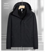 Veste technique de trekking 3 en 1, imperméable 10000 mm, hardshell avec fermetures éclair respirantes sous les aisselles et doublure polaire