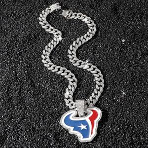 Cadena con colgante de Houston Texans personalizada, nuevo estilo, gargantillas de moda, collar, joyería helada para hombres, fiestas infantiles, aleación de Zinc - Product Image 3