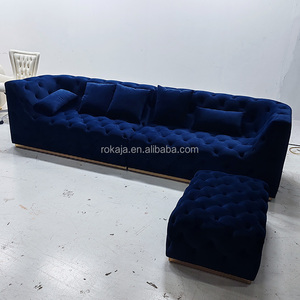 Country Style Living Room <strong>Sofa</strong> Sets <strong>Cheap</strong> Velvet Grey <strong>Chesterfield</strong> <strong>Sofa</strong> Big Size 3 4 5 Royal <strong>Sofas</strong> Luxury Living Room Furniture - Product Image 5