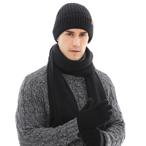 All'ingrosso moda di alta qualità uomini caldi invernali cappelli berretto a maglia <span class=keywords><strong>sciarpa</strong></span> <span class=keywords><strong>e</strong></span> guanti set - Product Image 5