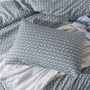 En promotion : Ensemble de housse de <span class=keywords><strong>couette</strong></span> en coton 3 pièces, motif flèches gris doux, literie en coton aérien et rafraîchissant, linge de lit antidérapant et durable - Product Image 3
