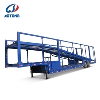 Remorque de transport de véhicules professionnelle à 2/3 essieux avec plancher à motifs pour un chargement et une livraison sécurisés