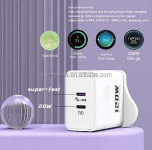 อะแดปเตอร์ชาร์จเร็ว 120W แบบ Dual USB Type C รองรับการชาร์จเร็วพิเศษ 120W Super Fast Charging Type-C PD สำหรับ iPhone 16 15 14 - Product Image 2
