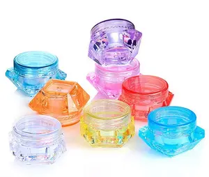 Luxury Diamond Shape Cosmetic Sample Empty Container 2g 3g 5g Plastic Cosmetics Cream Jar