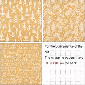 17in Christmas gift <b>wrapping</b> <b>paper</b> <b>White</b> Christmas tree and pinecone pattern kraft <b>paper</b> Customizable - Product Image 2
