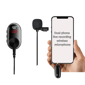 Microfono Lavalier Wireless, microfono professionale per registrazione Video UHF compatibile per iPhone,iPad, Smartphone <span class=keywords><strong>Android</strong></span>, fotocamera DSLR - Product Image 3