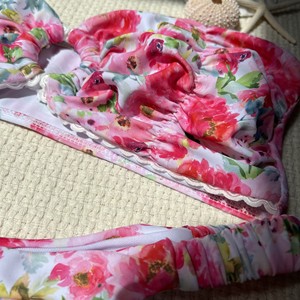 Personalizado Nuevo Sexy Estampado Floral <span class=keywords><strong>Turbo</strong></span> Top Bikini de dos piezas Sin tirantes Anillo Traje de baño Mujeres Bandeau Traje de baño de corte alto - Product Image 6