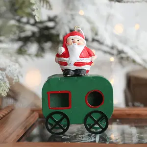 Navidad fer artisanat père noël bonhomme de neige petit train arbre de noël pendentif décor de jardin arbre de noël suspendus ornements de noël