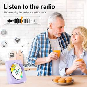 Portable BT 5.0 CD Player with FM Radio USB AUX Playback HiFi Sound LED Display Wireless <b>Remote</b> <b>Control</b> for Home Desktop - Product Image 3