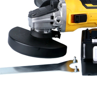 Moteur sans balais 20 volts 5 ''125mm meuleuse d'angle électrique sans fil à tête plate avec 2 batteries et chargeur rapide