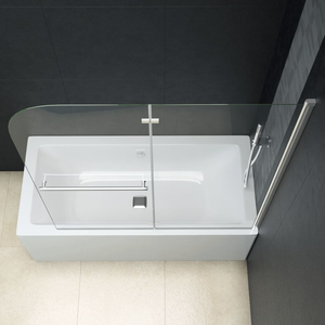 Oumeiga Écran de <span class=keywords><strong>douche</strong></span> de bain noir moderne <span class=keywords><strong>Style</strong></span> pliant à charnière de plain-pied avec cadre en aluminium poli pour la maison ou l'hôtel - Product Image 6