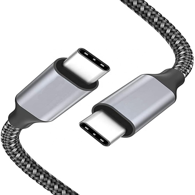 Eco-Friendly Type C to Type C USB Fast Charging Cable PD 100W 20V 5A 20Gbps Nylon Braided USB 3.2 Gen 2x2 Data Cable