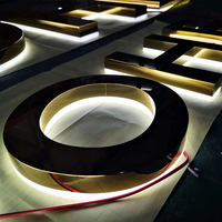 Lettres en relief LED en acrylique et acier inoxydable avec effet halo rétroéclairé, enseigne personnalisée avec logo pour salon de beauté