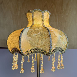 <span class=keywords><strong>Paralume</strong></span> Moderno a Campana Curva in Tessuto Jacquard Fatto a Mano con Nappe di <span class=keywords><strong>Cristallo</strong></span>, Decorativo per Lampade da Tavolo e da Terra - Product Image 4