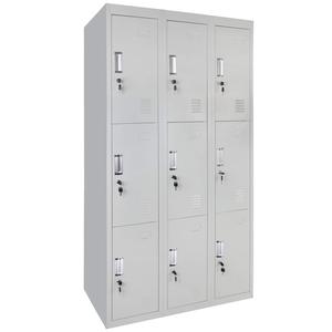 9 Doors Metal <b>Locker</b> Steel <b>Wardrobe</b> with Mirror Clothing <b>Locker</b> School Employee Staff Worker Storage Gym Changing Room - Product Image 3