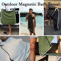 Serviettes de plage d'été en microfibre absorbante avec logo personnalisé, aimants puissants tissés aux 4 coins, couleur personnalisée, séchage rapide, pour le sport