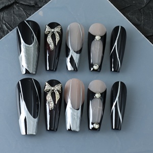 Uñas acrílicas de lujo al por mayor a precio de fábrica, uñas postizas 3D de cobertura completa, uñas postizas de alta calidad hechas a mano para mujeres - Product Image 1
