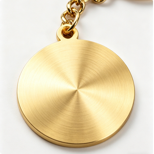 Custom Round Zinc Alloy Coin Holder Keychain Brushed Gold <b>Bag</b> <b>Charm</b> - Product Image 1