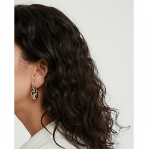 Boucles d'oreilles pendantes en céramique organique Dme Pebble, tendance, en céramique organique, fabriquées à la main avec style - Product Image 1