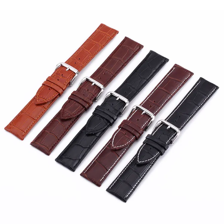 10-24mm Watch Accessories, High Quality Brown Colors Genuine Leather Watch Band Strap