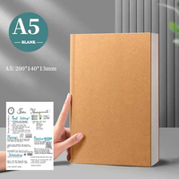 Carnet de notes en papier kraft ultra épais A4 B5 A5, cahier d'exercices à couverture rigide pour étudiants, 256 pages