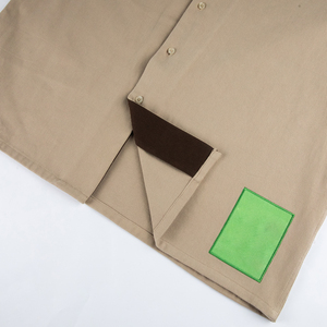 Camicie Casual con Logo personalizzato a <span class=keywords><strong>maniche</strong></span> <span class=keywords><strong>corte</strong></span> da uomo 100% cotone a contrasto di colore con stampa in ciniglia ricamata camicie da uomo - Product Image 5
