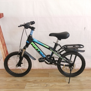 Vélo de montagne pour enfants de 16 pouces pour garçons et filles avec fourche à suspension avant, cadre en acier carbone, freins à tambour, porte-bagages arrière - Product Image 1
