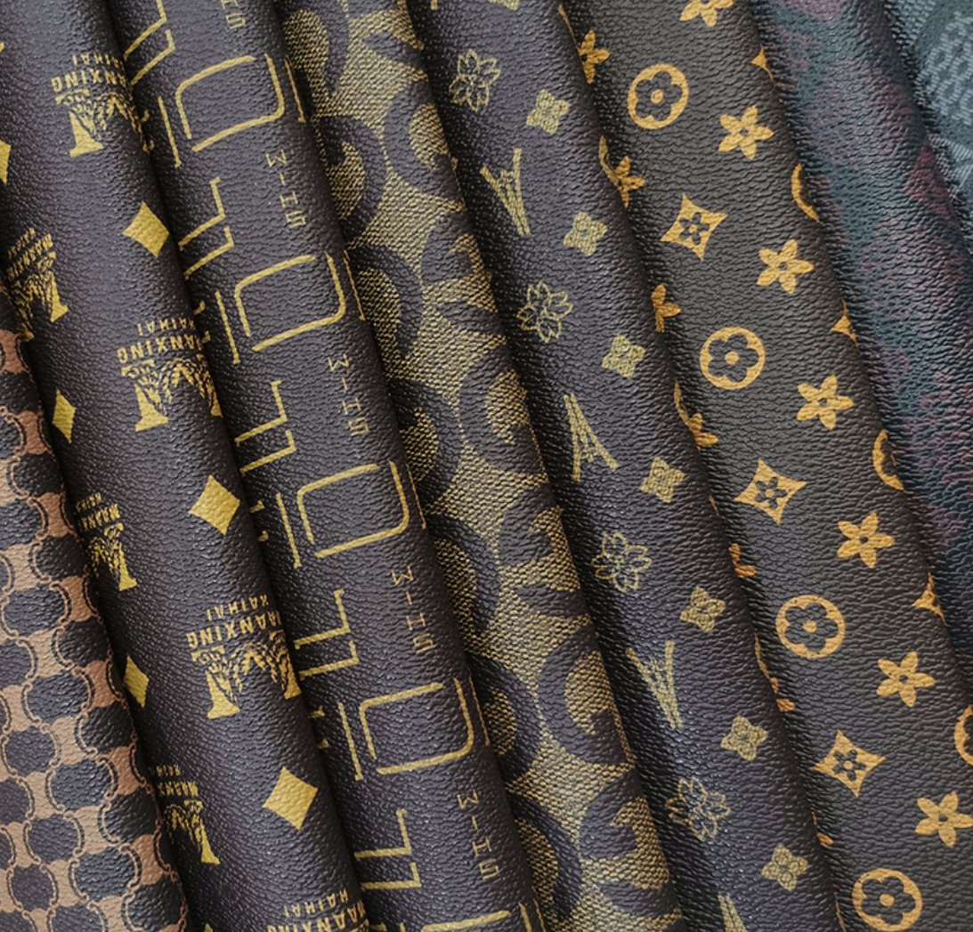 Оптовая продажа, 137*30 ПВХ декоративная ткань из кожи под старину с принтом для мешков для карт