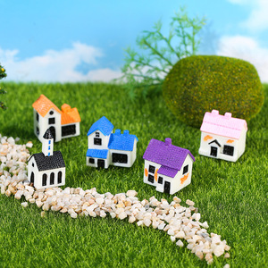 Miniature Resin House Ornament Mediterranean Style Garden Decor Freestanding Outdoor Craft <b>Model</b> - Product Image 2