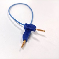Câble d'alimentation mini banane empilable 2 mm, 0,5 mm², bleu/noir, fil de test pour laboratoire