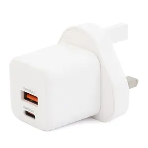 Travel charger AU EU US UK 3 Pin Plug PD 20W fast Charger USB-C Power Adapter Fast Charging 30W Cube Wall Charger for Phone
