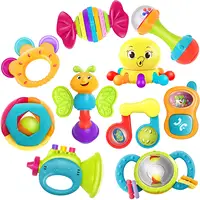 10pcs giocattoli sonaglio per bambini Shaker infantile massaggiagengive afferrare e girare sonagli Set di giocattoli musicali Set regalo educativo per neonato precoce