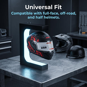 Support d'affichage de casque à lévitation magnétique, capacité de charge <span class=keywords><strong>1</strong></span>-2 kg, rotation flottante sans fil avec lumière, présentoir de casque de moto - Product Image 4