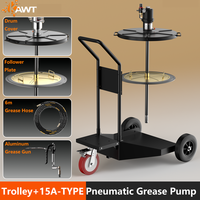 Pompe à graisse pneumatique à piston Cavitt KWT-LGP15A04 200L, système de lubrification haute pression 0,9 L/min, 10M, avec enrouleur de tuyau 1/4 pouce et roulement